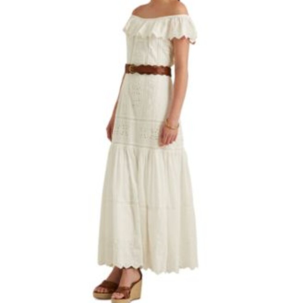 Lauren Ralph Lauren Petite Cotton Off-The-Shoulder White 12PS